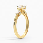 Simply Tacori Three Stone Marquise Diamond Ring Yellow Gold 18k Cushion Engagement Ring