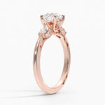 Simply Tacori Three Stone Marquise Diamond Ring Rose Gold 18k Round Engagement Ring