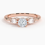 Simply Tacori Three Stone Marquise Diamond Ring Rose Gold 18k Cushion Engagement Ring