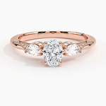Simply Tacori Three Stone Marquise Diamond Ring Rose Gold 18k Oval Engagement Ring