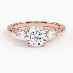 Simply Tacori Three Stone Marquise Diamond Ring Rose Gold 18k Round Engagement Ring