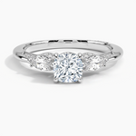 Simply Tacori Three Stone Marquise Diamond Ring Platinum Cushion Engagement Ring