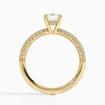 Tacori Sculpted Crescent Knife Edge Diamond Ring Yellow Gold 18k Cushion Engagement Ring