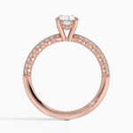Tacori Sculpted Crescent Knife Edge Diamond Ring Rose Gold 18k Oval Engagement Ring