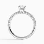 Tacori Sculpted Crescent Knife Edge Diamond Ring Platinum Oval Engagement Ring