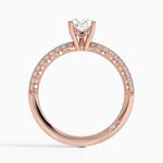 Tacori Sculpted Crescent Knife Edge Diamond Ring Rose Gold 18k Pear Engagement Ring