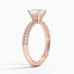 Tacori Sculpted Crescent Knife Edge Diamond Ring Rose Gold 18k Princess Engagement Ring