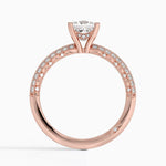 Tacori Sculpted Crescent Knife Edge Diamond Ring Rose Gold 18k Princess Engagement Ring
