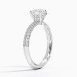 Tacori Sculpted Crescent Knife Edge Diamond Ring Platinum Round Engagement Ring