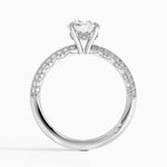 Tacori Sculpted Crescent Knife Edge Diamond Ring Platinum Round Engagement Ring