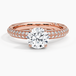 Tacori Sculpted Crescent Knife Edge Diamond Ring Rose Gold 18k Round Engagement Ring