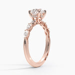 Tacori Sculpted Crescent Pear Diamond Ring Rose Gold 18k Round Engagement Ring