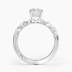 Tacori Sculpted Crescent Pear Diamond Ring Platinum Round Engagement Ring