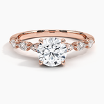 Tacori Sculpted Crescent Pear Diamond Ring Rose Gold 18k Round Engagement Ring