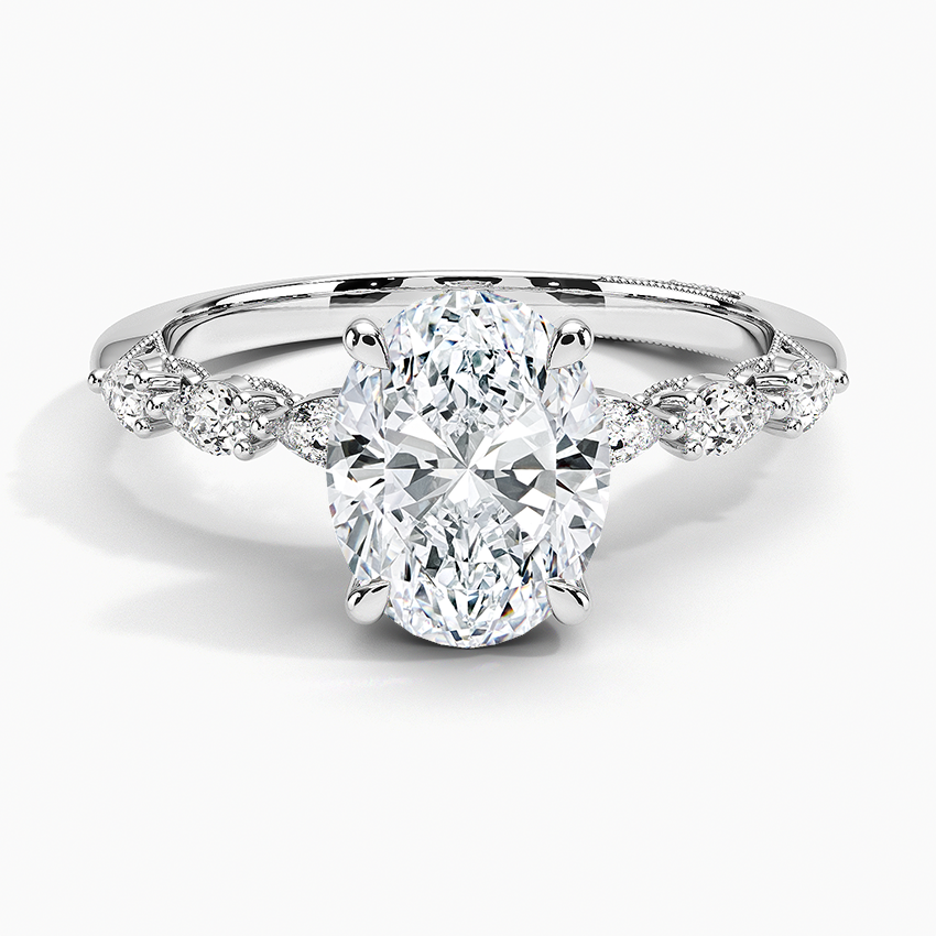 Tacori Sculpted Crescent Pear Diamond Ring Platinum Oval Engagement Ring