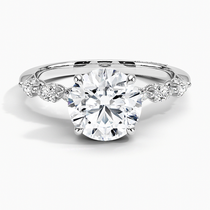 Tacori Sculpted Crescent Pear Diamond Ring Platinum Round Engagement Ring
