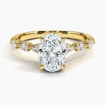 Tacori Sculpted Crescent Pear Diamond Ring Yellow Gold 18k Oval Engagement Ring