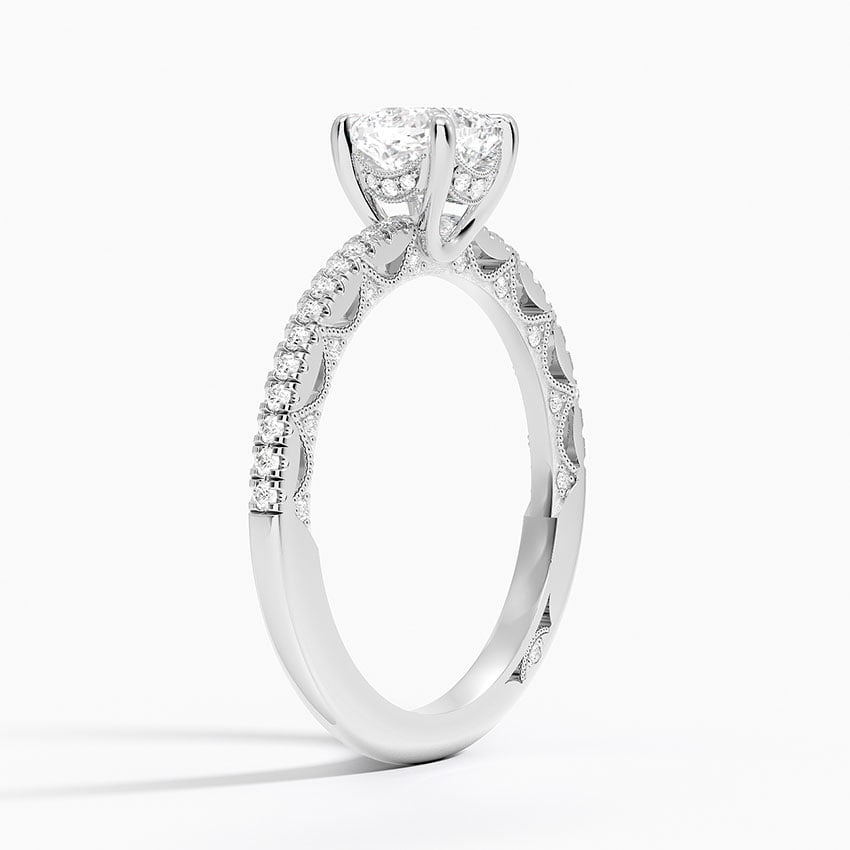 Tacori Lunetta Crescent Diamond Ring Platinum Cushion Engagement Ring