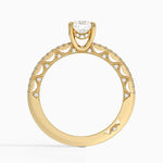 Tacori Lunetta Crescent Diamond Ring Yellow Gold 18k Cushion Engagement Ring