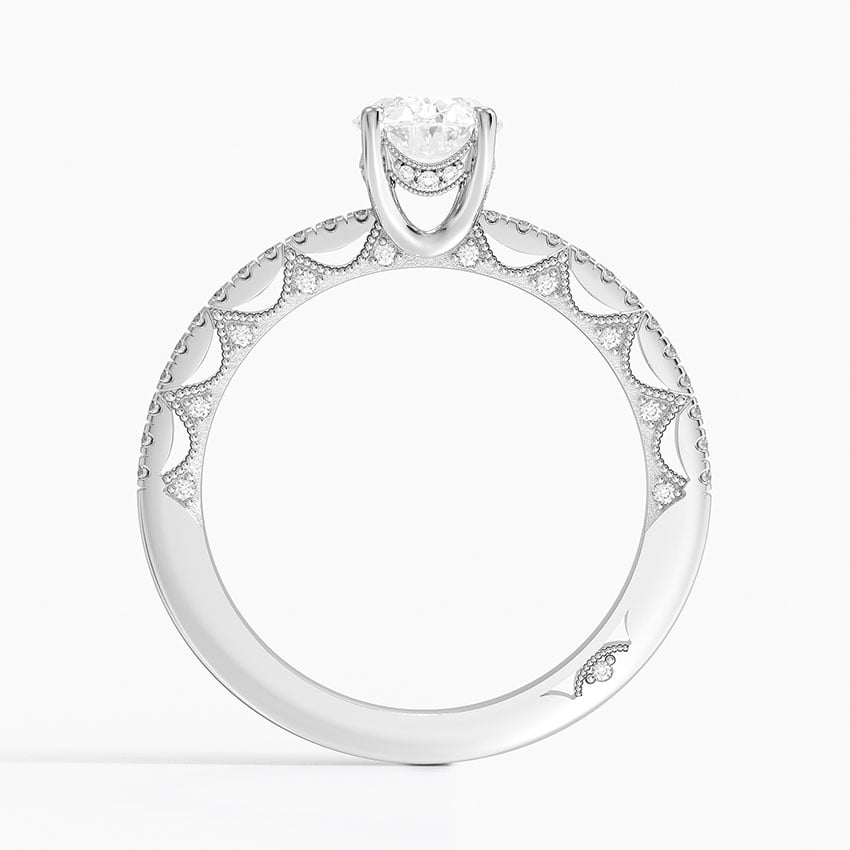 Tacori Lunetta Crescent Diamond Ring Platinum Oval Engagement Ring