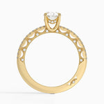 Tacori Lunetta Crescent Diamond Ring Yellow Gold 18k Oval Engagement Ring