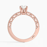 Tacori Lunetta Crescent Diamond Ring Rose Gold 18k Pear Engagement Ring