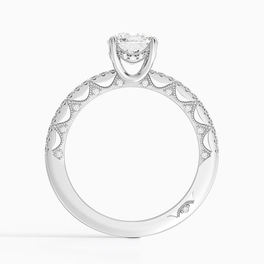 Tacori Lunetta Crescent Diamond Ring Platinum Round Engagement Ring