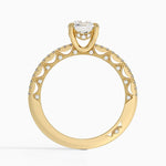 Tacori Lunetta Crescent Diamond Ring Yellow Gold 18k Round Engagement Ring