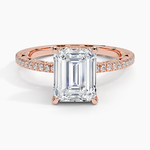 Tacori Lunetta Crescent Diamond Ring Rose Gold 18k Emerald Engagement Ring