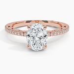 Tacori Lunetta Crescent Diamond Ring Rose Gold 18k Oval Engagement Ring
