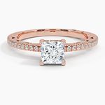 Tacori Lunetta Crescent Diamond Ring Rose Gold 18k Princess Engagement Ring