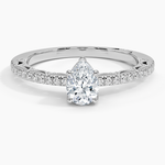 Tacori Lunetta Crescent Diamond Ring Platinum Pear Engagement Ring