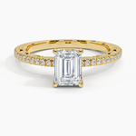 Tacori Lunetta Crescent Diamond Ring Yellow Gold 18k Emerald Engagement Ring