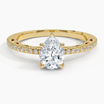 Tacori Lunetta Crescent Diamond Ring Yellow Gold 18k Pear Engagement Ring