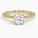Tacori Lunetta Crescent Diamond Ring Yellow Gold 18k Round Engagement Ring