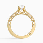 Tacori Lunetta Crescent Cathedral Diamond Ring Yellow Gold 18k Cushion Engagement Ring
