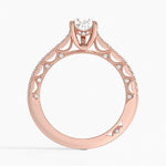 Tacori Lunetta Crescent Cathedral Diamond Ring Rose Gold 18k Pear Engagement Ring