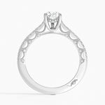 Tacori Lunetta Crescent Cathedral Diamond Ring Platinum Pear Engagement Ring