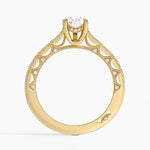 Tacori Lunetta Crescent Cathedral Diamond Ring Yellow Gold 18k Pear Engagement Ring