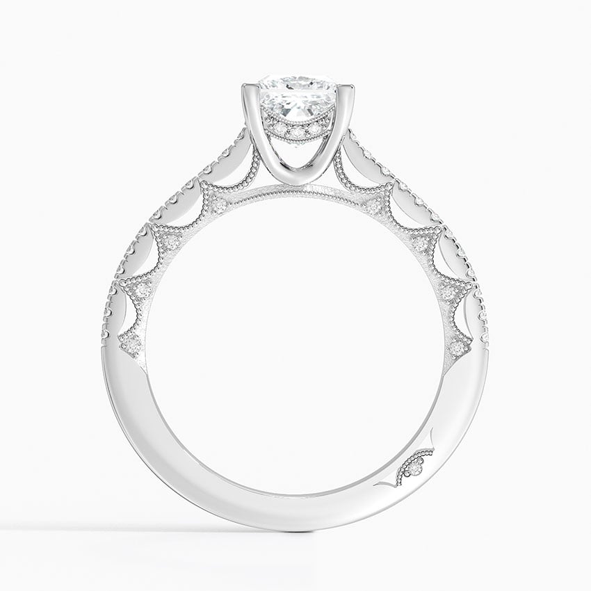 Tacori Lunetta Crescent Cathedral Diamond Ring Platinum Princess Engagement Ring