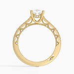 Tacori Lunetta Crescent Cathedral Diamond Ring Yellow Gold 18k Princess Engagement Ring