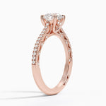 Tacori Lunetta Crescent Cathedral Diamond Ring Rose Gold 18k Round Engagement Ring