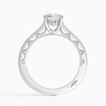 Tacori Lunetta Crescent Cathedral Diamond Ring Platinum Round Engagement Ring