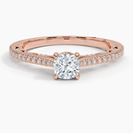 Tacori Lunetta Crescent Cathedral Diamond Ring Rose Gold 18k Cushion Engagement Ring