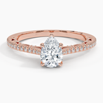 Tacori Lunetta Crescent Cathedral Diamond Ring Rose Gold 18k Pear Engagement Ring