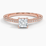 Tacori Lunetta Crescent Cathedral Diamond Ring Rose Gold 18k Princess Engagement Ring