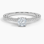 Tacori Lunetta Crescent Cathedral Diamond Ring Platinum Cushion Engagement Ring