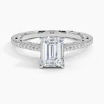 Tacori Lunetta Crescent Cathedral Diamond Ring Platinum Emerald Engagement Ring