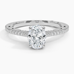 Tacori Lunetta Crescent Cathedral Diamond Ring Platinum Oval Engagement Ring