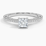 Tacori Lunetta Crescent Cathedral Diamond Ring Platinum Princess Engagement Ring